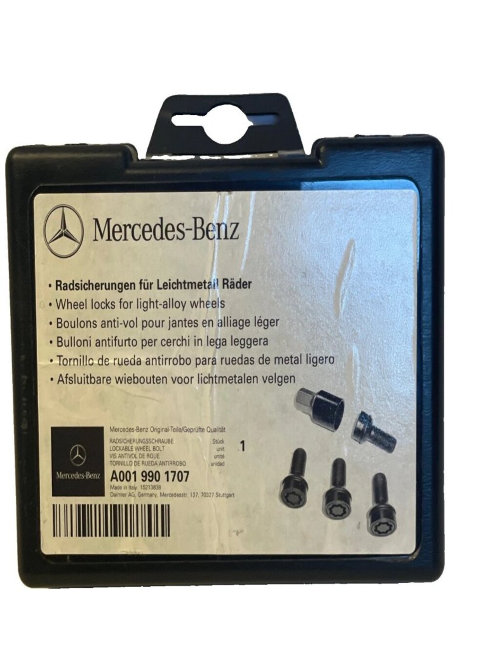 Authentic OEM Mercedes-Benz Wheel Lock Kit A001 990 1707 Black Color